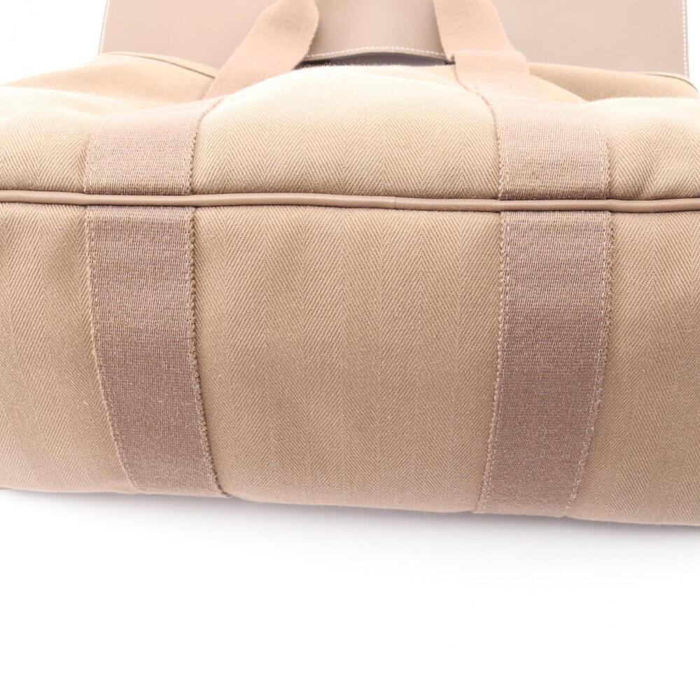 Hermes Valparaiso MM Handbag, Leather, Toile Chevron Pattern, Women's, Beige - Picture 7 of 10